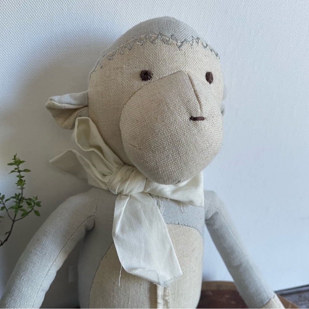 Pottery Barn Kid plush stuffed animal baby nursery elephant monkey gray neutral - Picture 11 of 14